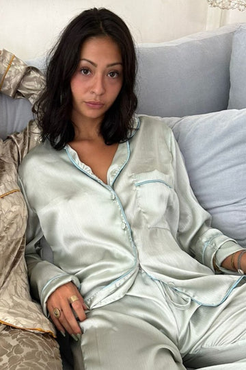 pyjama satin blue handmade bali